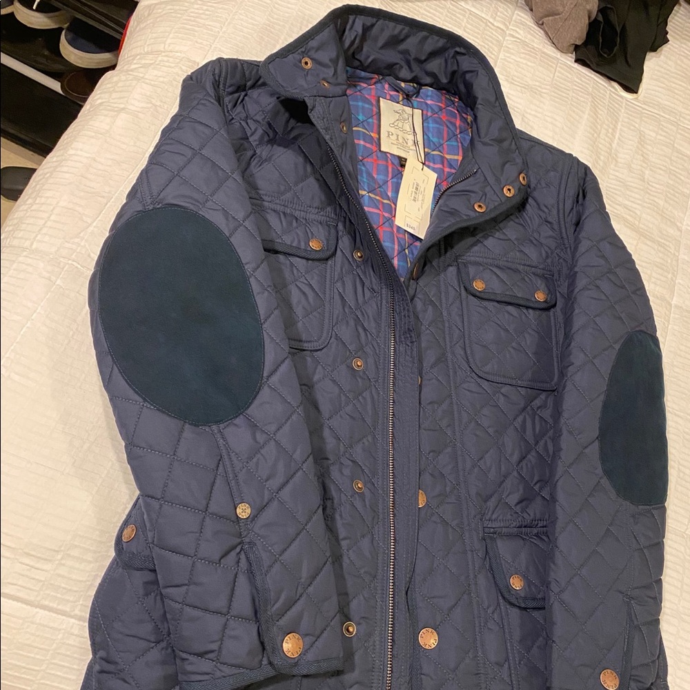 Mens (XS)  Navy Blue Quilted Field Jacket (3/4)